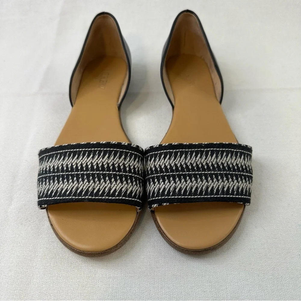 J. Crew Factory Morgan Woven D’Orsay Flats Black 6.5